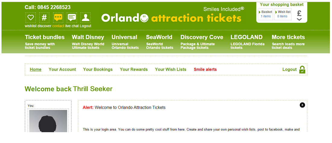Log into your orlando Attraction Tickets Select your bookings