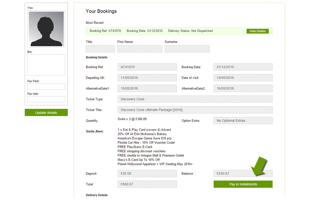 Click on pay instalment - you will then be taken to a payment page