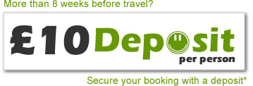if you have more than 8 weeks beofre you travel you can secure your tickets with a 25% deposit